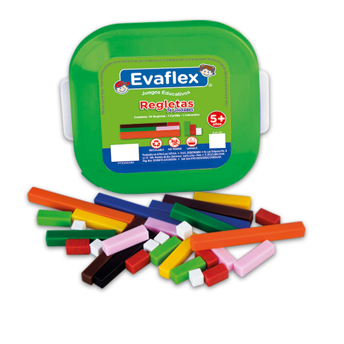 Juego Didactico Evaflex Plastico Regletas De Cuisenaire C/74