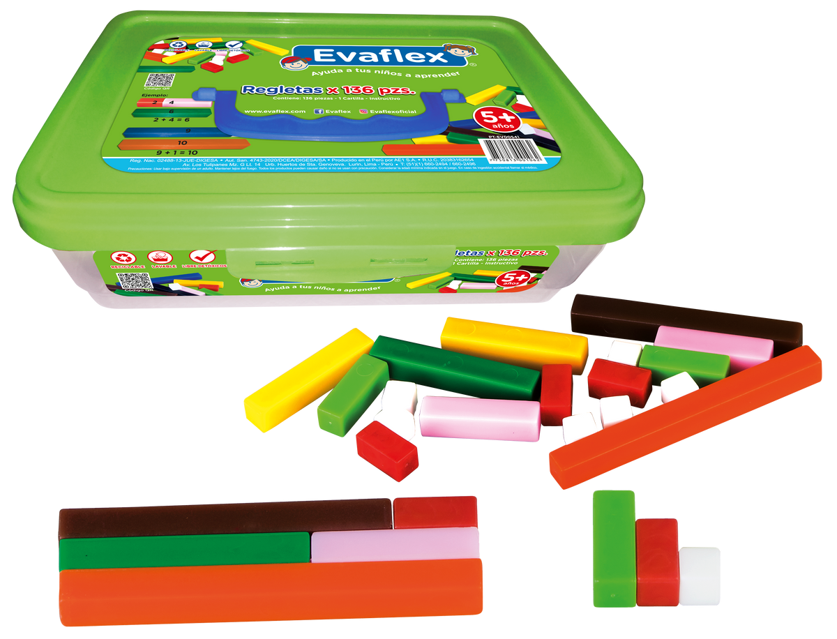 Evaflex Plastic Didactic Game Cuisenaire C/136 Strips
