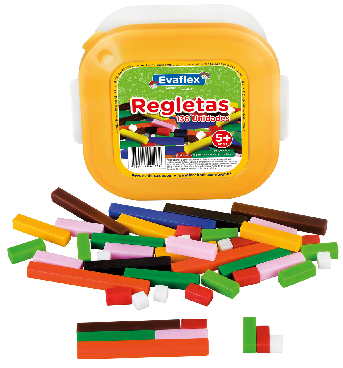 Evaflex Plastic Didactic Game Cuisenaire C/136 Strips