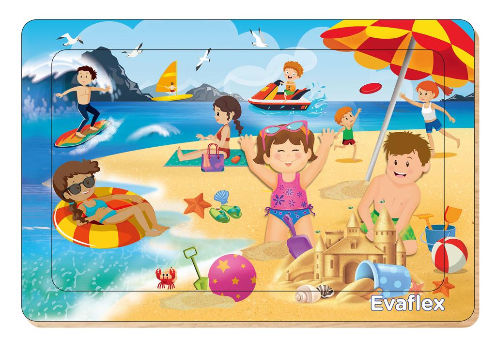 Rompecabezas Madera Evaflex Castillo Arena C/20 Piezas 20x30cm Infantil Didactico Educativo Armable Juego