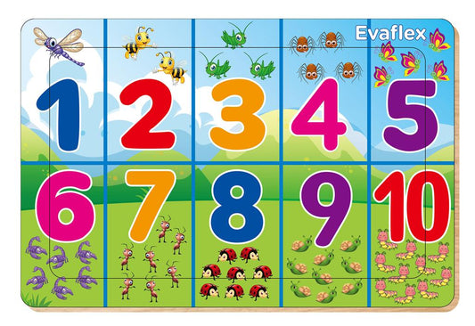 Rompecabezas Madera Evaflex Numero Insectos C/20 Pza 20x30cm