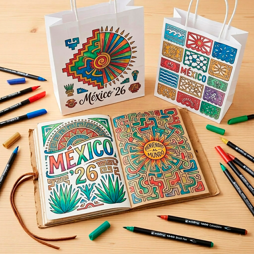 Kit manualidades Papel Dale Color A Tu Mundial Con edding