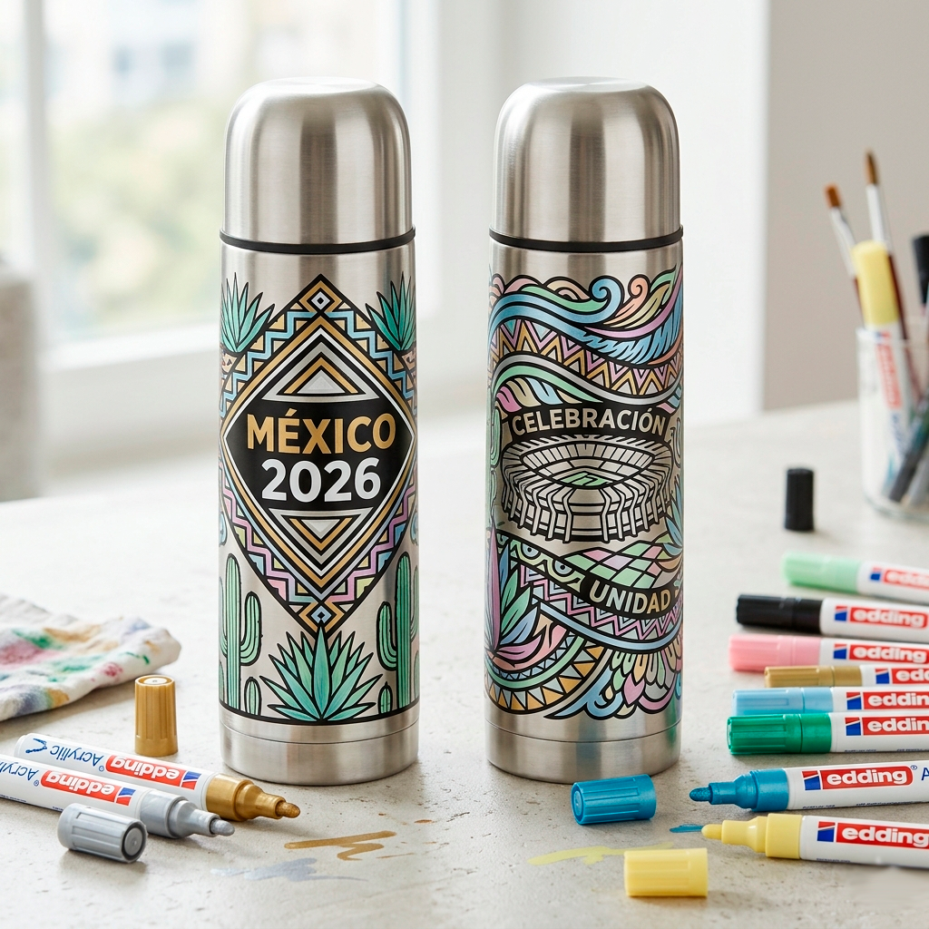 Kit manualidades Gloss Estuche Dale color a tu mundial con edding