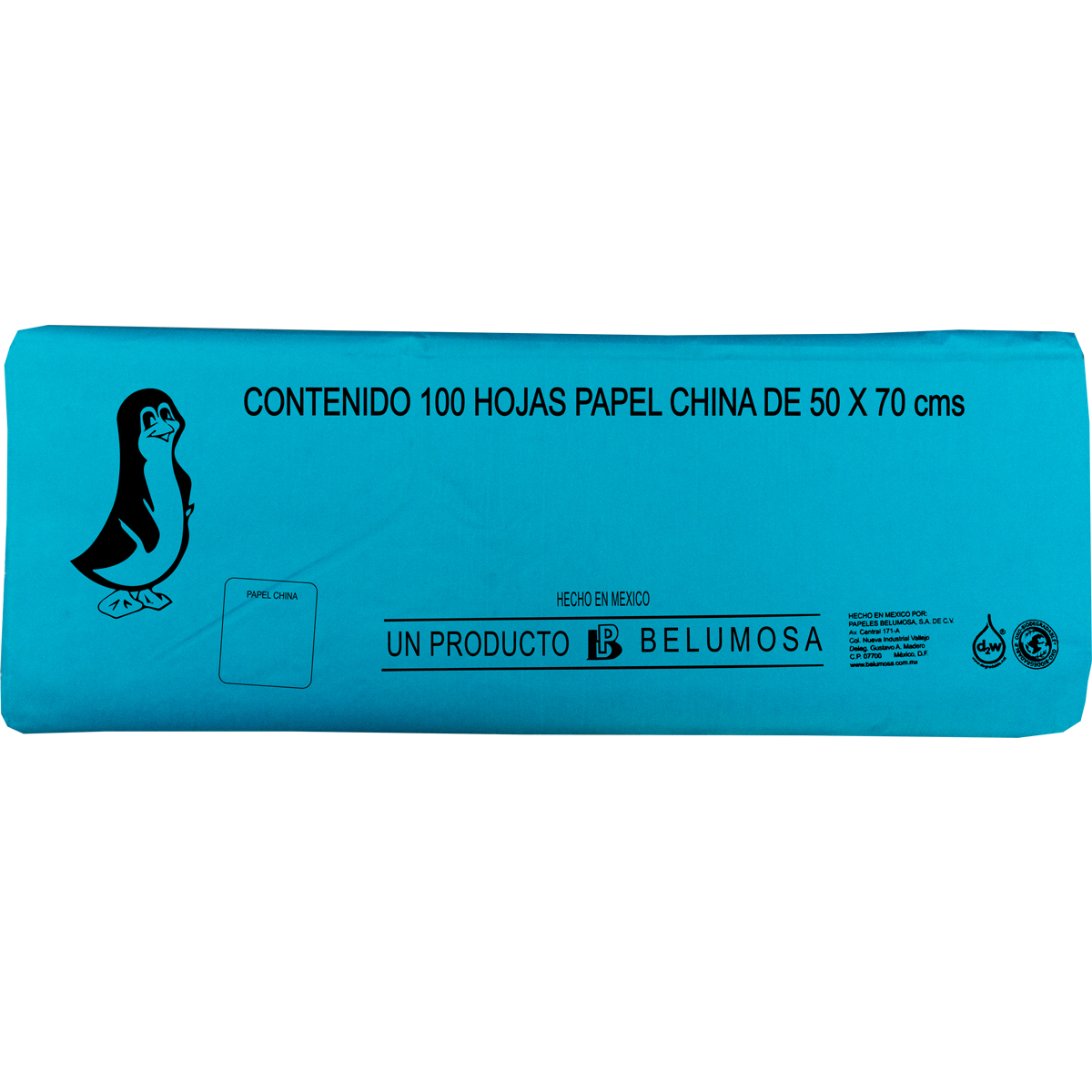 Papel China Pingüino Colores Basicos 75*50cm c/100 pliegos