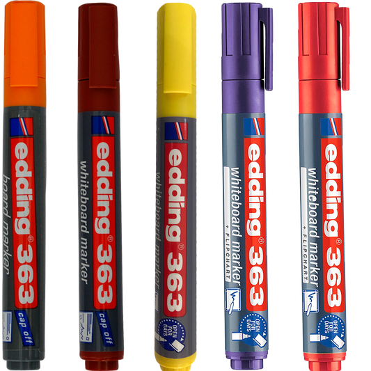 5 Plumones Edding 363 Pizarron Blanco Desechables Punta 1.5mm