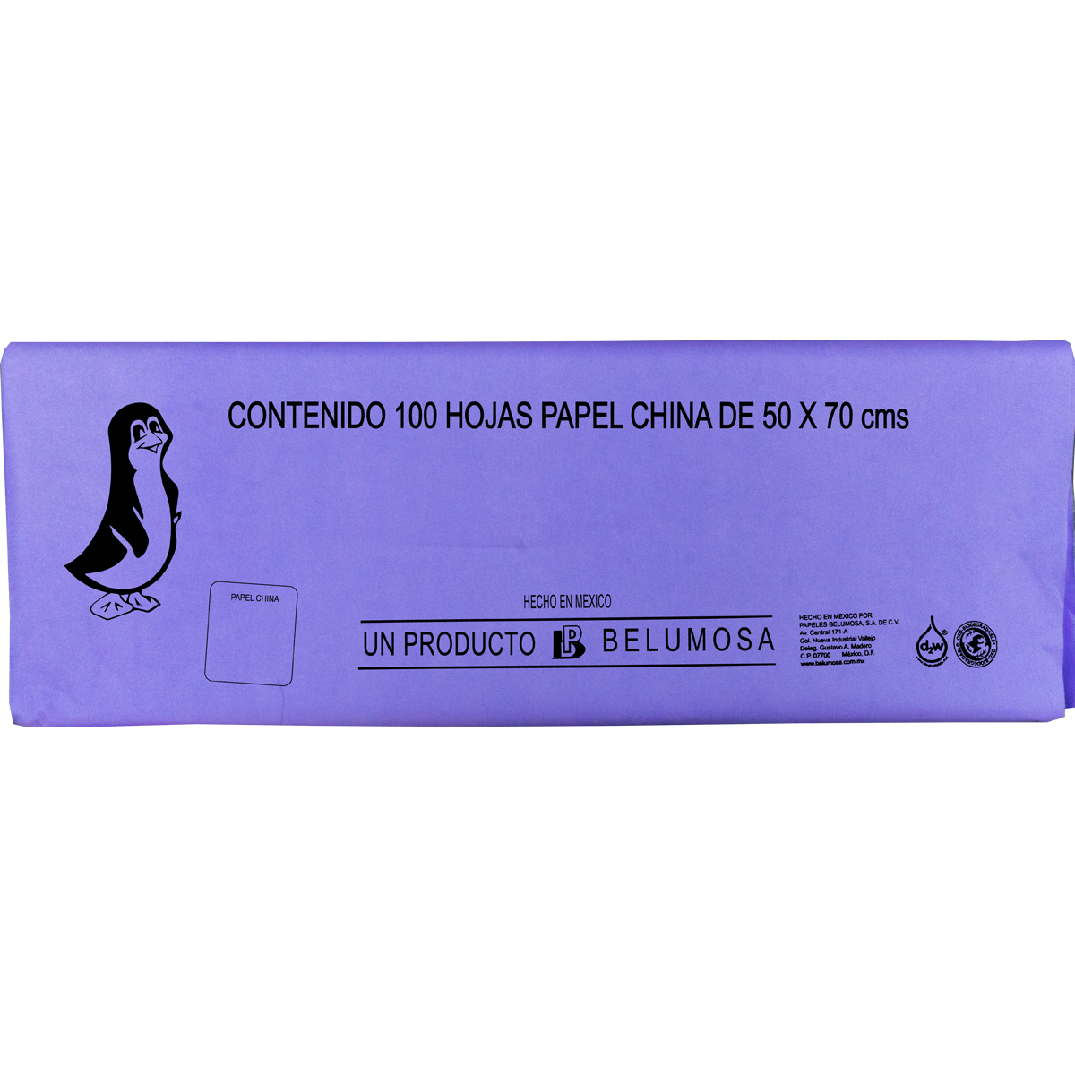 Papel China Pingüino Colores Basicos 75*50cm c/100 pliegos
