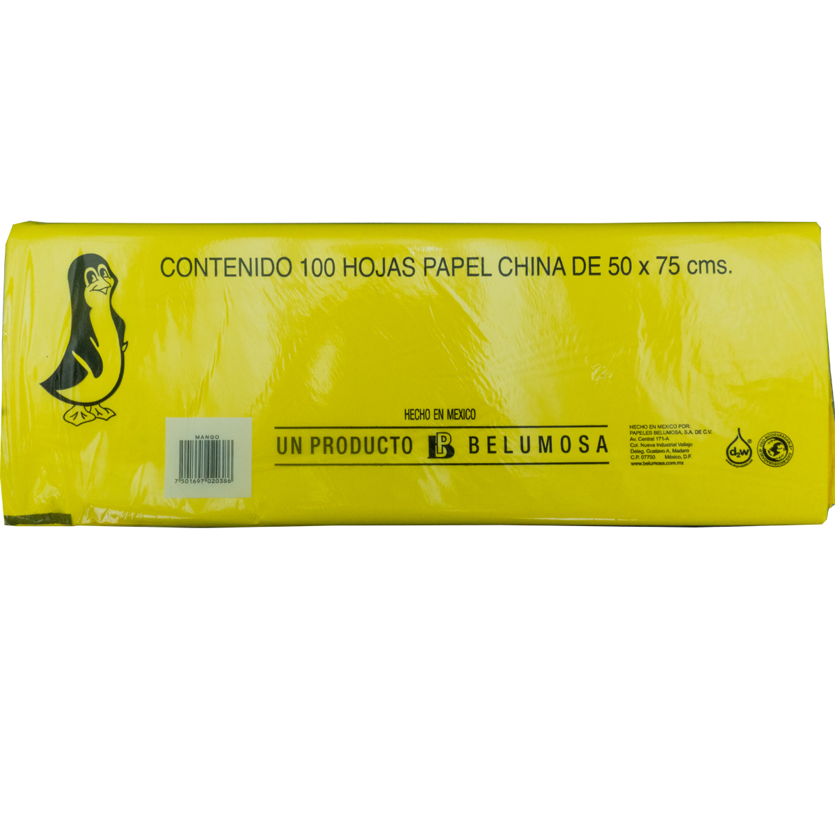 Papel China Pingüino Colores Basicos 75*50cm c/100 pliegos
