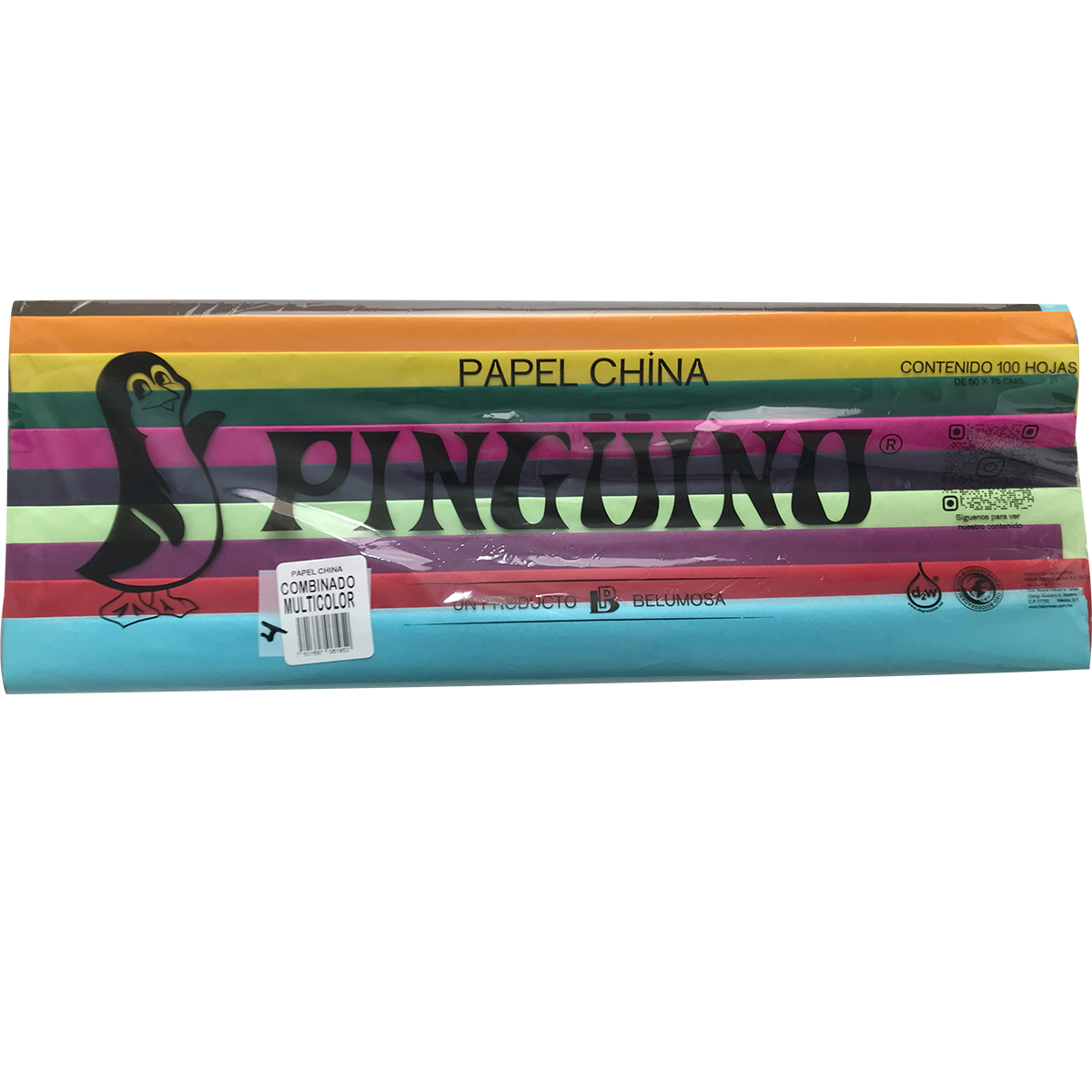 Tissue Paper Luminous 50x70cm Plain 100 Sheets Multicolor Pack4