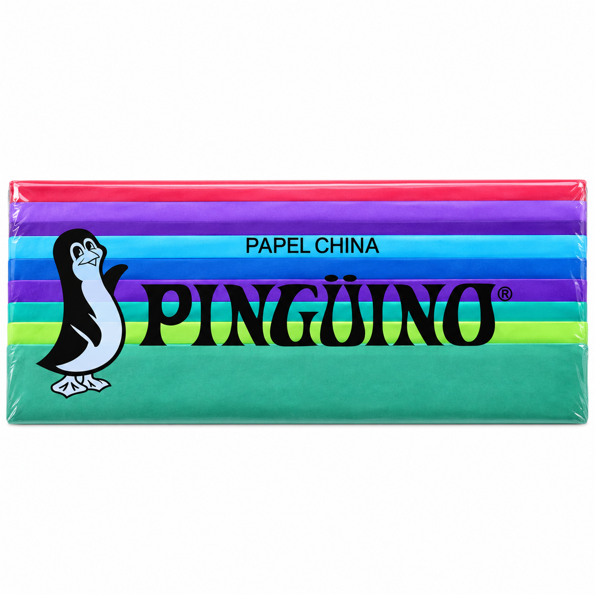 Papel China Pingüino Multicolor 75x50cm 100 Pliegos Pack2