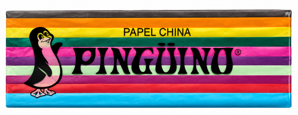 Papel China Pingüino Multicolor 75x50cm 100 Pliegos Pack4