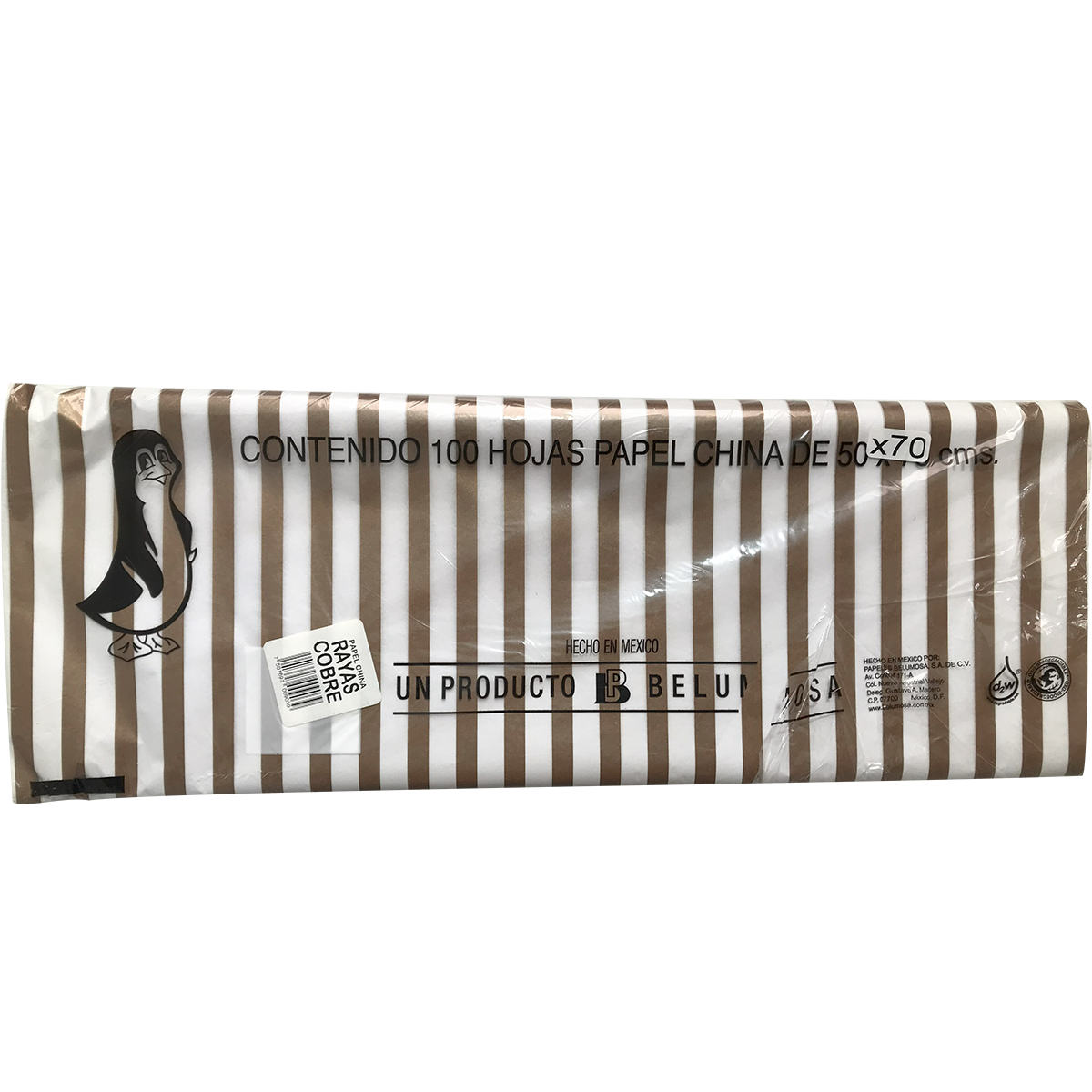 Pingüino Belumosa Tissue Paper Bag with 100 Copper Stripe Sheets 50*75cm