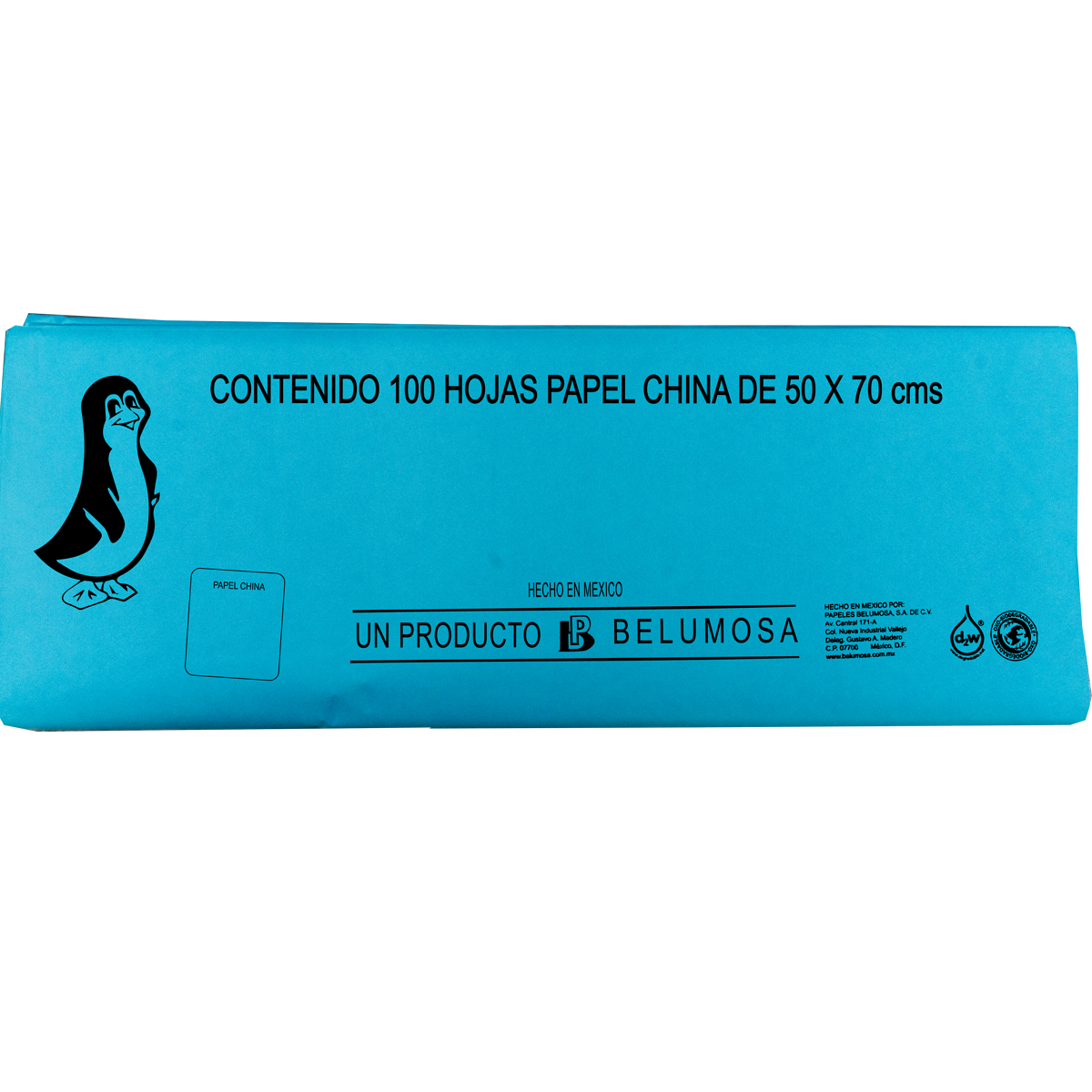 Papel China Pingüino Colores Basicos 75*50cm c/100 pliegos
