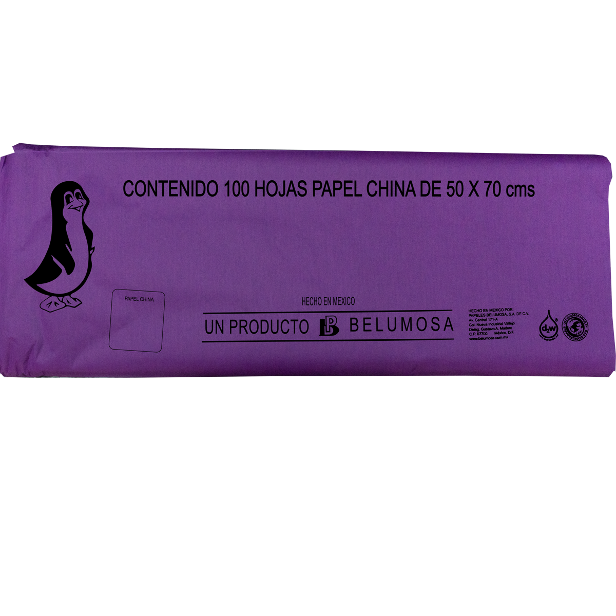 Papel China Pingüino Colores Basicos 75*50cm c/100 pliegos