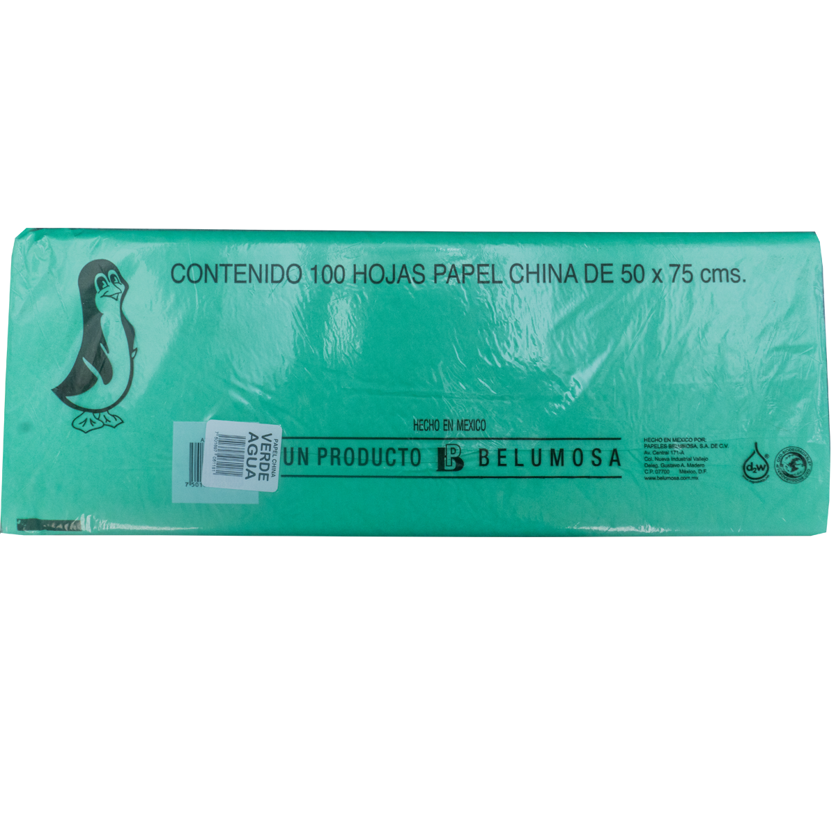 Papel China Pingüino Colores Basicos 75*50cm c/100 pliegos