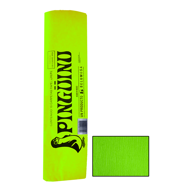 Belumosa Penguin Crepe Paper 10 Sheets Fluorescent Green