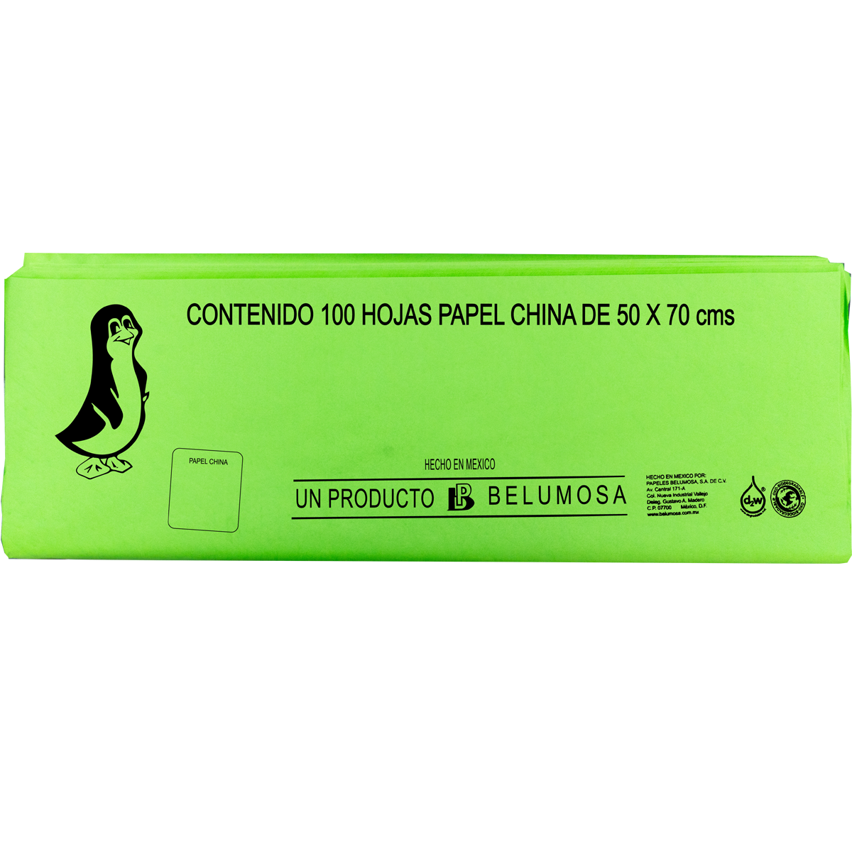 Papel China Pingüino Colores Basicos 75*50cm c/100 pliegos