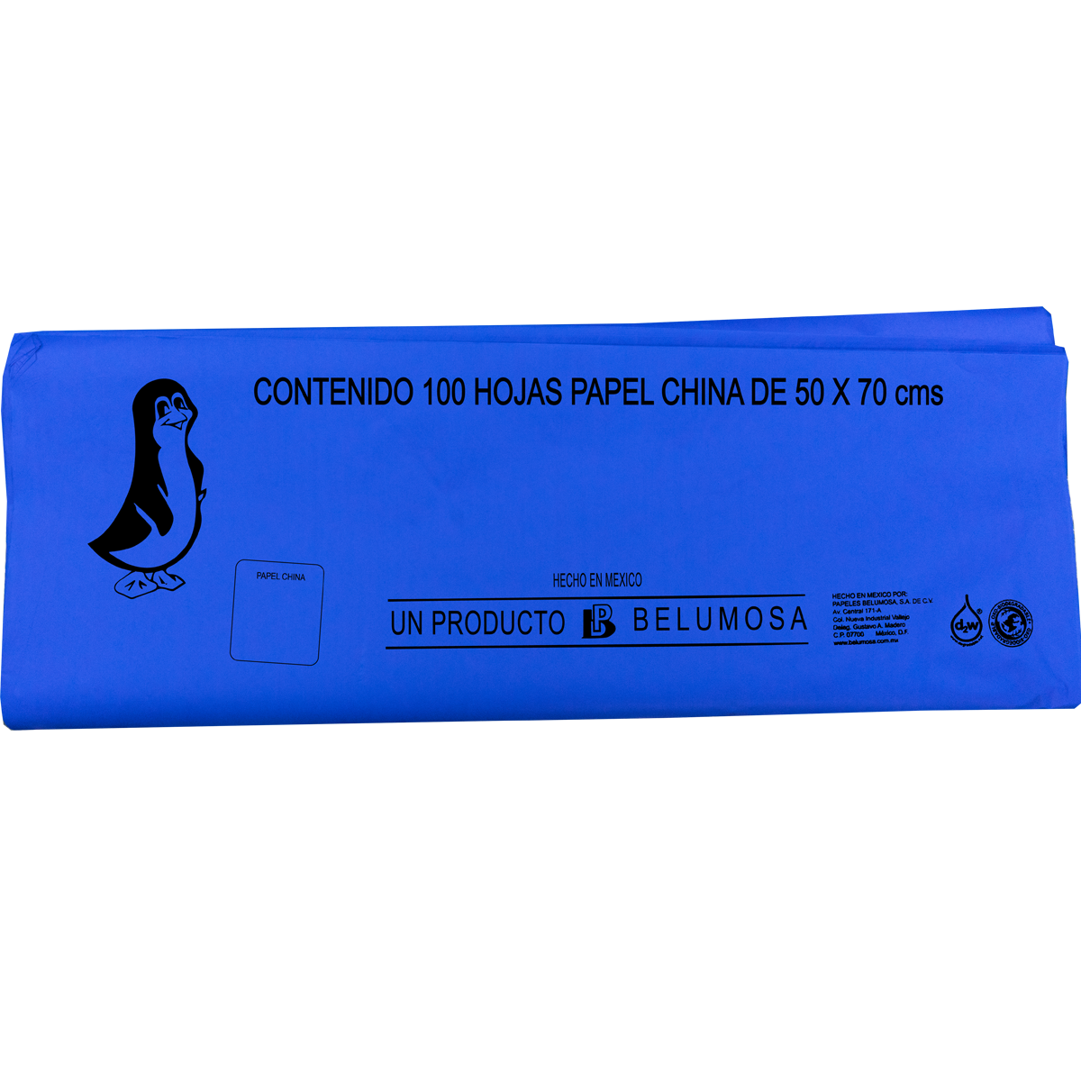 Papel China Pingüino Colores Basicos 75*50cm c/100 pliegos