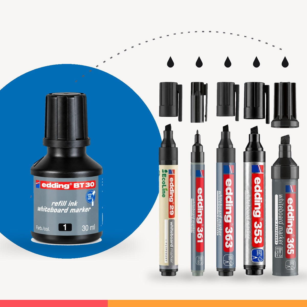 Tinta Edding Bt30 Pizarron Recargable Gotero 30ml Negro