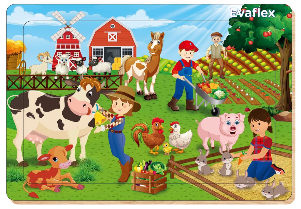 Wooden Jigsaw Puzzle Evaflex Farms Rabbits C/30pcs 24*34cm