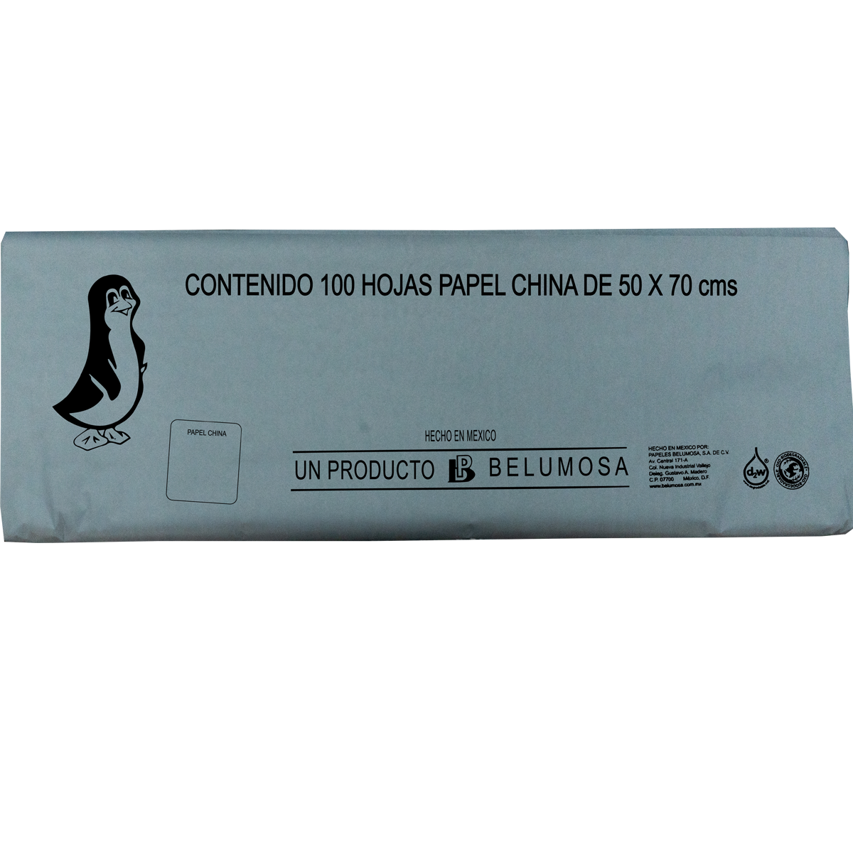 Papel China Pingüino Colores Basicos 75*50cm c/100 pliegos