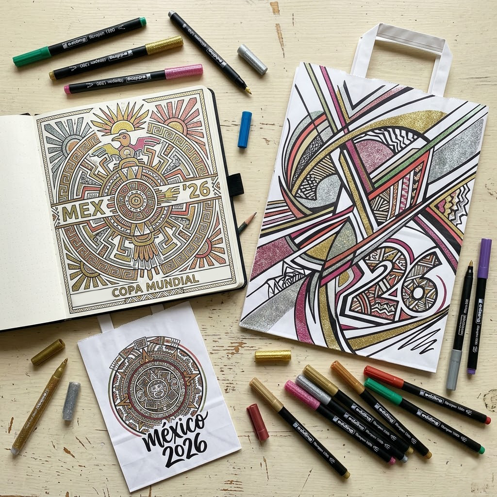 Kit manualidades Papel Dale Color A Tu Mundial Con edding