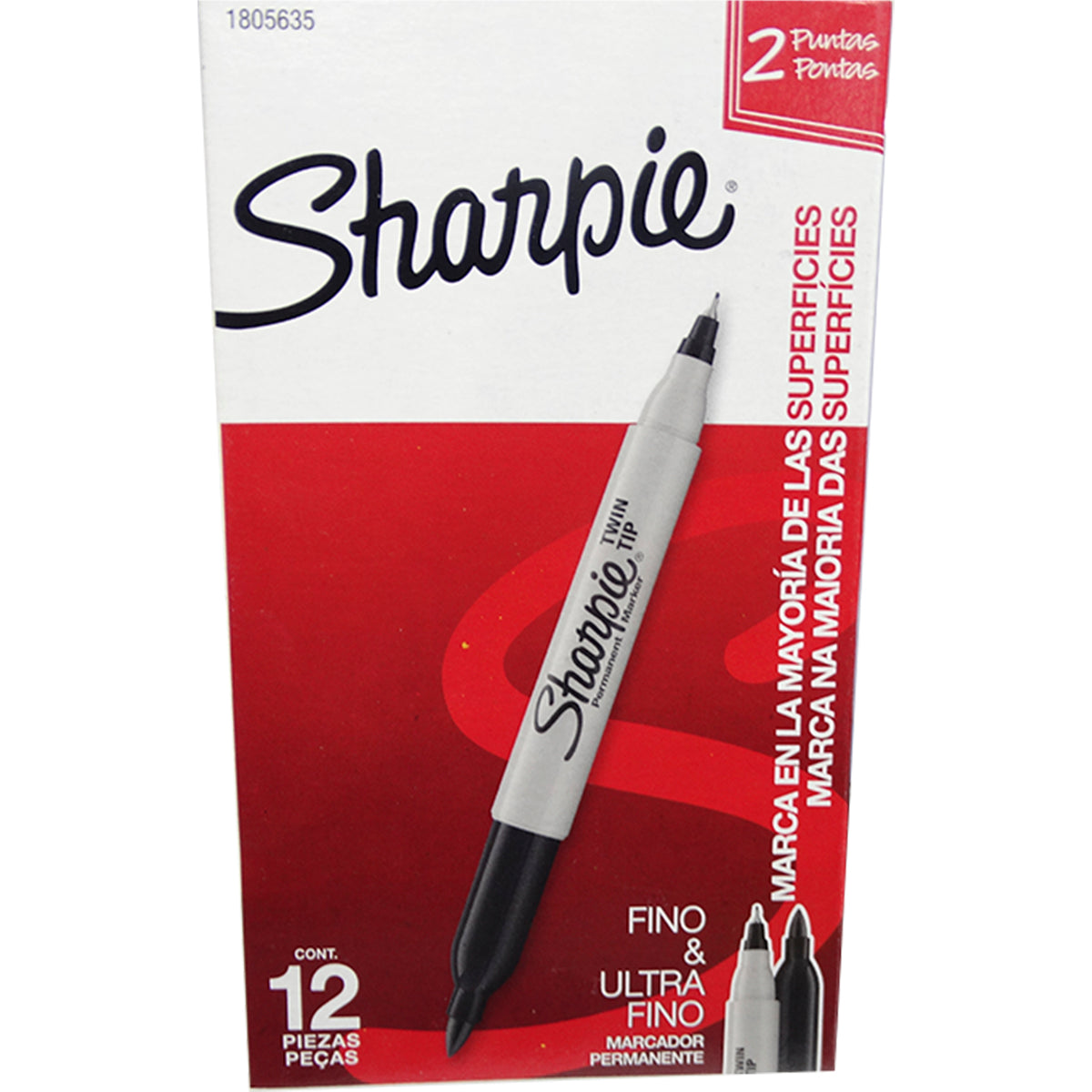 Sharpie Double-Ended Fine and Ultra Fine Tip Marker, Box of 12