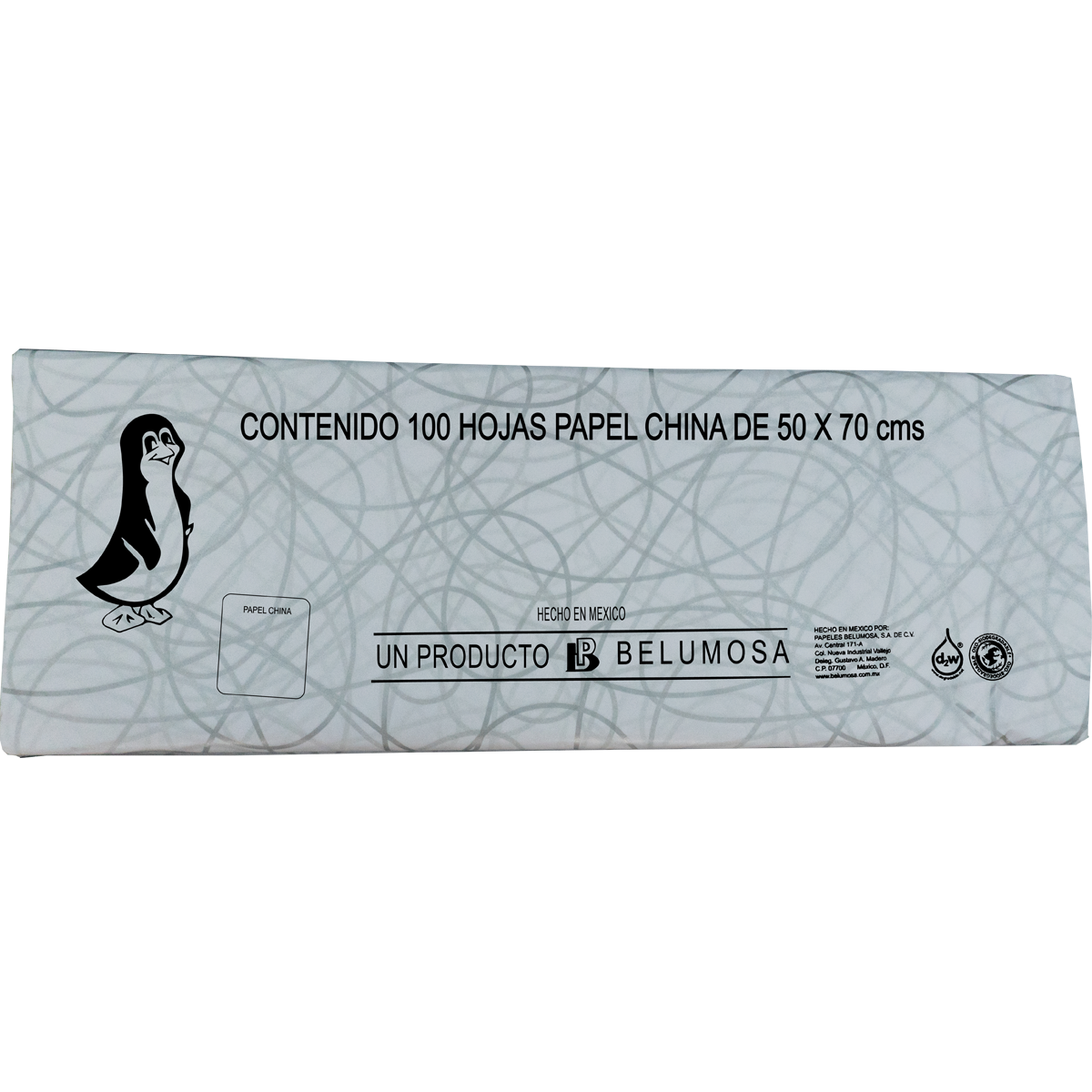 China Paper Penguin Belumosa Bag W/100 Sheets Silver Filigree 50*75cm