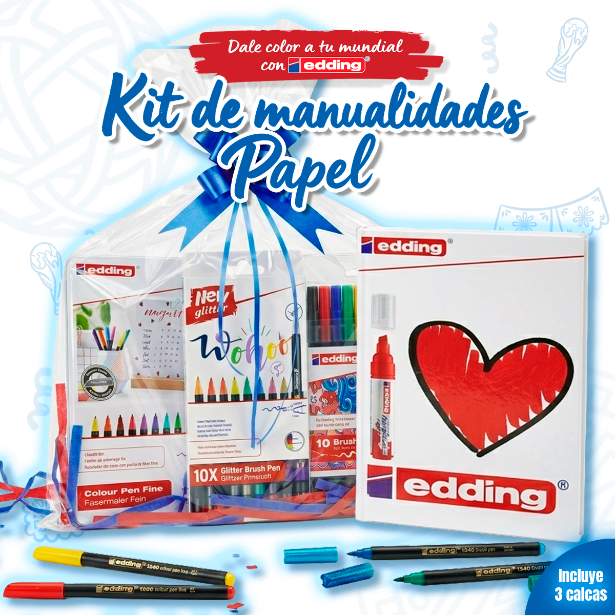 Kit manualidades Papel Dale Color A Tu Mundial Con edding