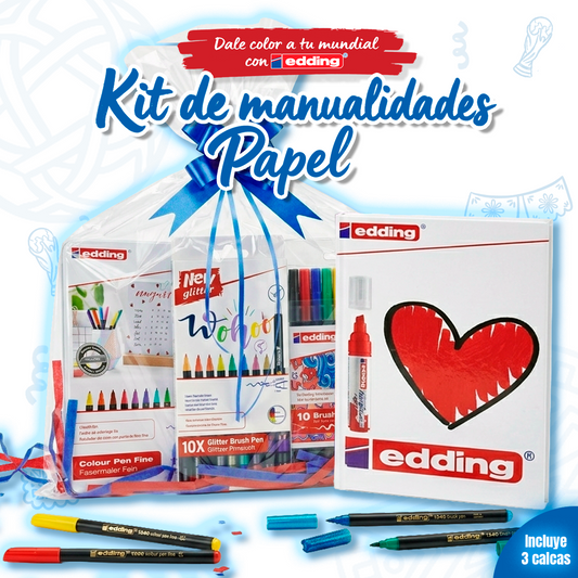 Kit manualidades Papel Dale Color A Tu Mundial Con edding