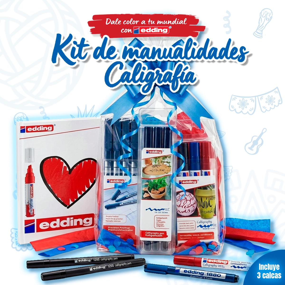 Kit manualidades Caligrafía Dale color a tu mundial con edding