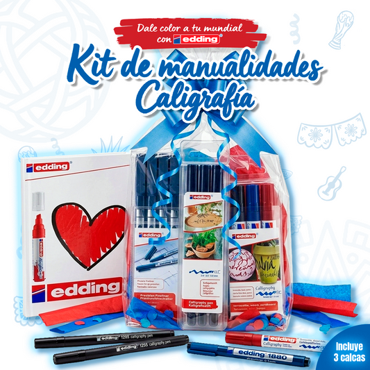 Kit manualidades Caligrafía Dale color a tu mundial con edding