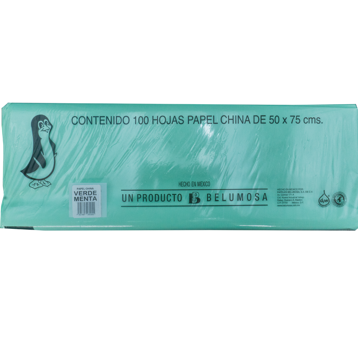 Papel China Pingüino Colores Basicos 75*50cm c/100 pliegos