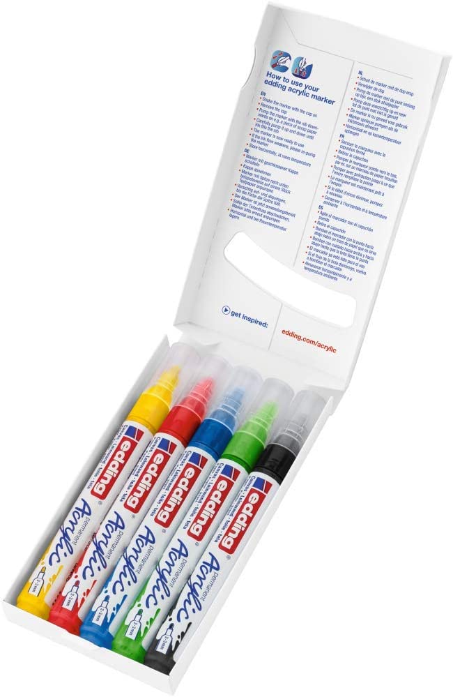 Marcadores Edding 5100 Acrilico Punta Redonda 2-3mm Set C/5