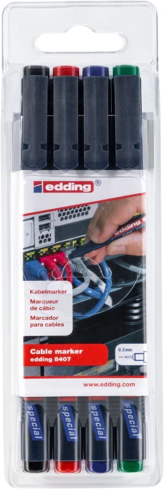 Edding Marker 8407 P/cables Indelible Ink 0.3mm Est C/4