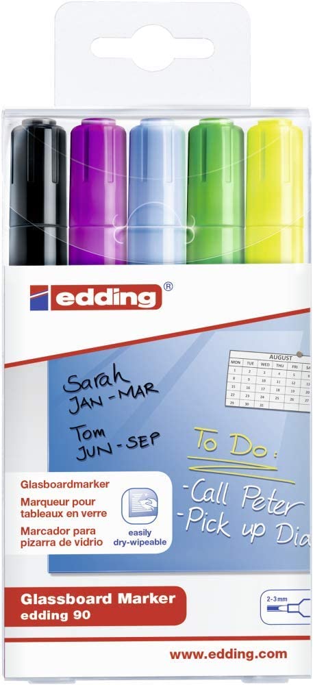 Marcador Edding E90 Cristal P.redonda 2-3mm Estuche C/5 Surt