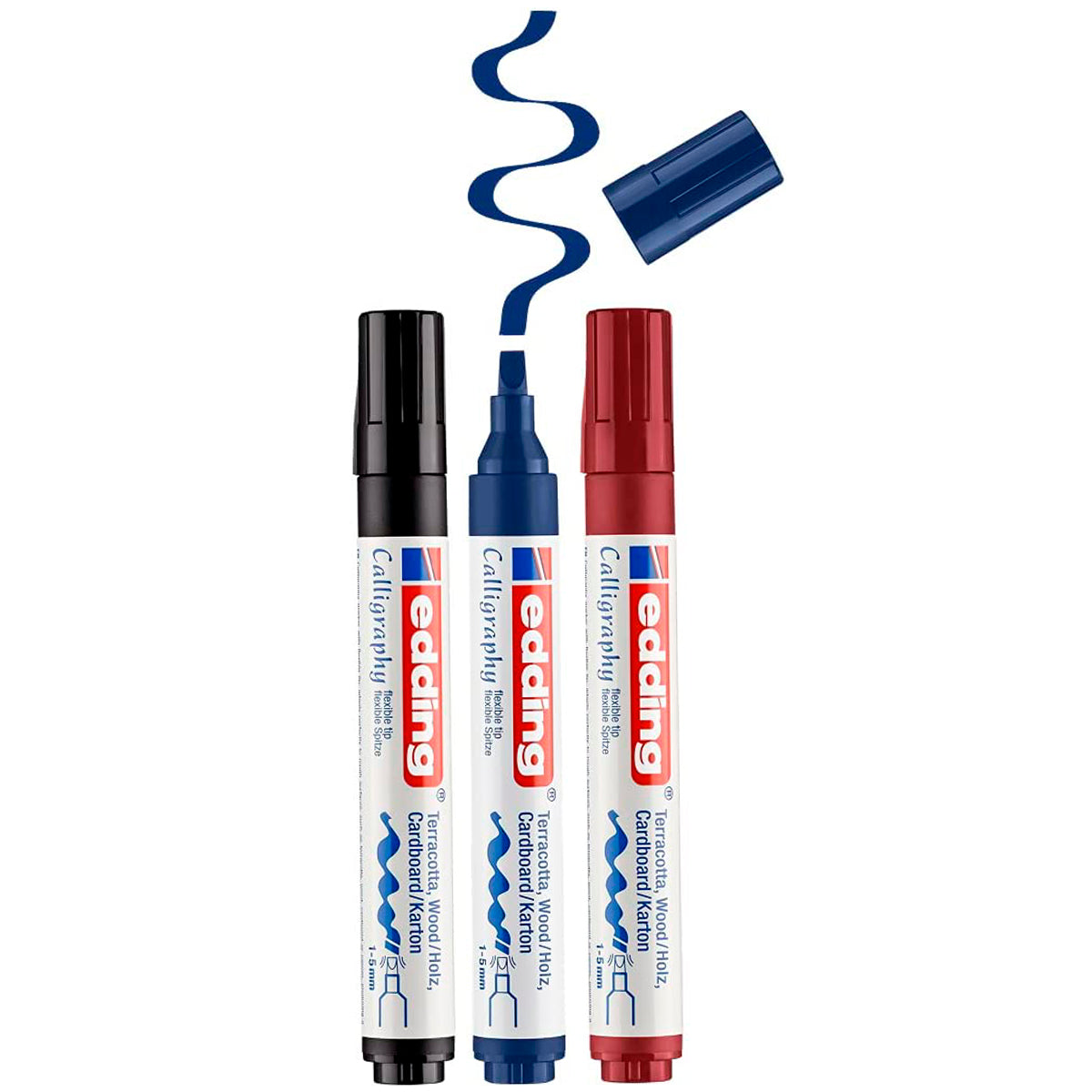 Rotulador Edding 1455 Punta Cuadrada Flexible 1-5mm Estuche C/3 Piezas