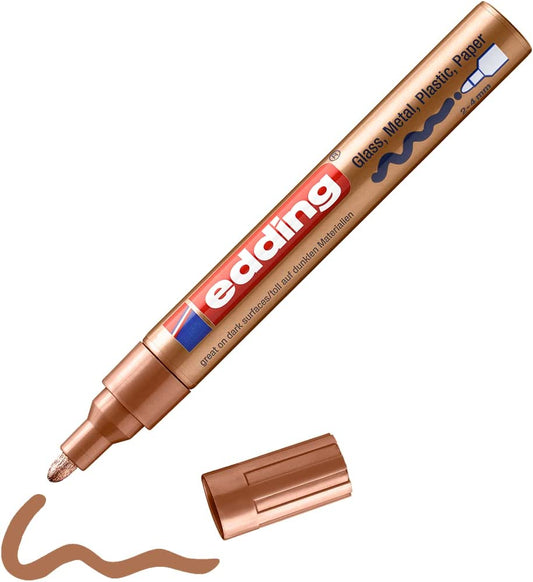 Marcador Edding 750 Tinta Opaca Aluminio P.conica 2-4mm Caja c/10 Piezas